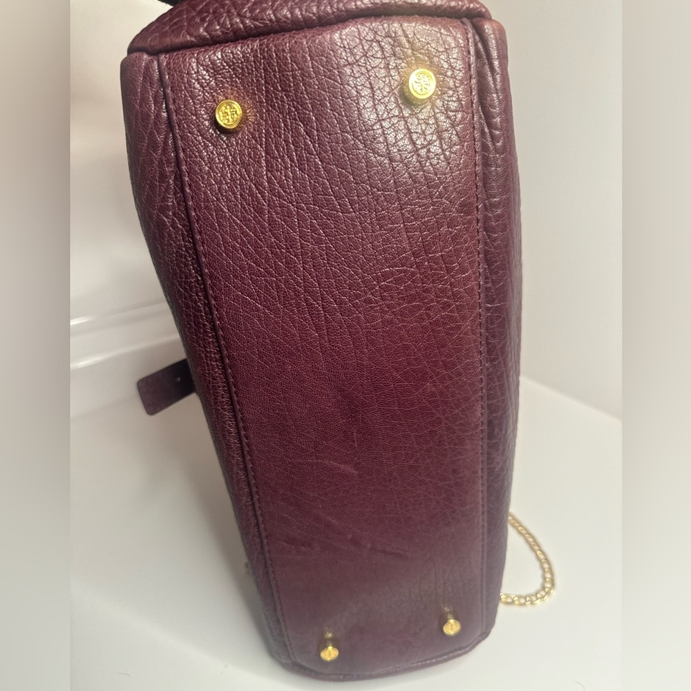 ☘️#159 Tory Burch Vintage 797 Pebbled Leather Two-Way Bag Gold-Tone Hardware - Picture 7 of 14
